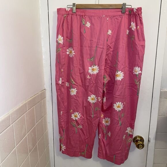 Alfred Dunner Capri Pants Pink Floral Baggy Plus Size 18 Plus - Picture 6 of 9